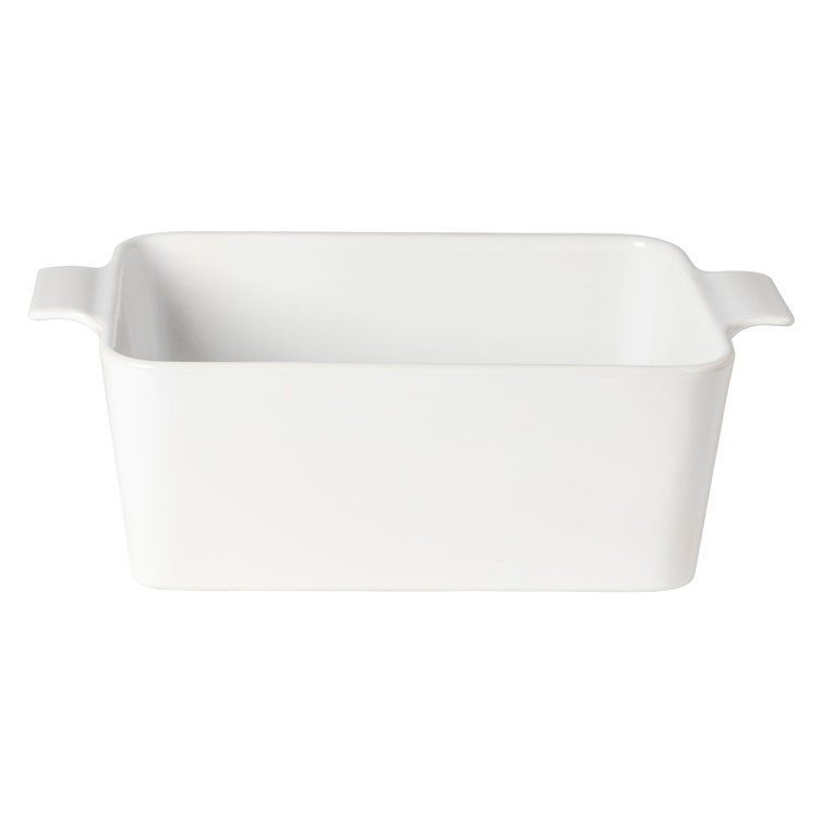 White Rectangular Bread Box with Oak Wood Lid