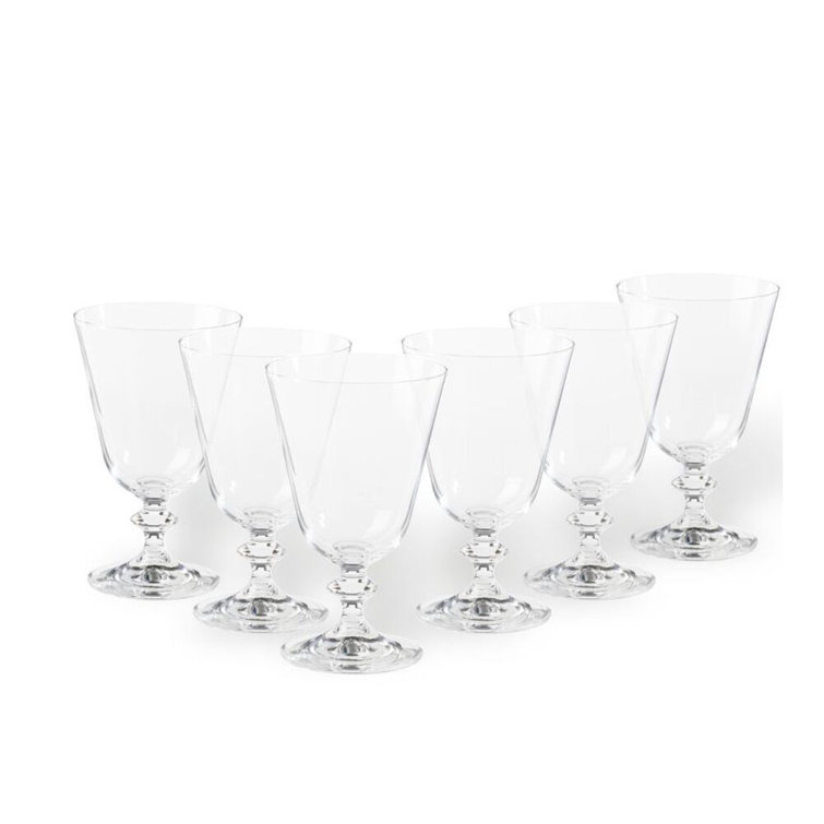 Elegant Clear Lead-Free Glass Water Goblets Set of 6