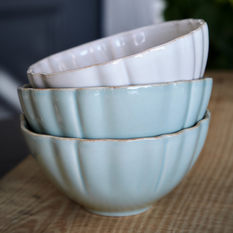 Turquoise Ceramic Soup and Cereal Bowl Set