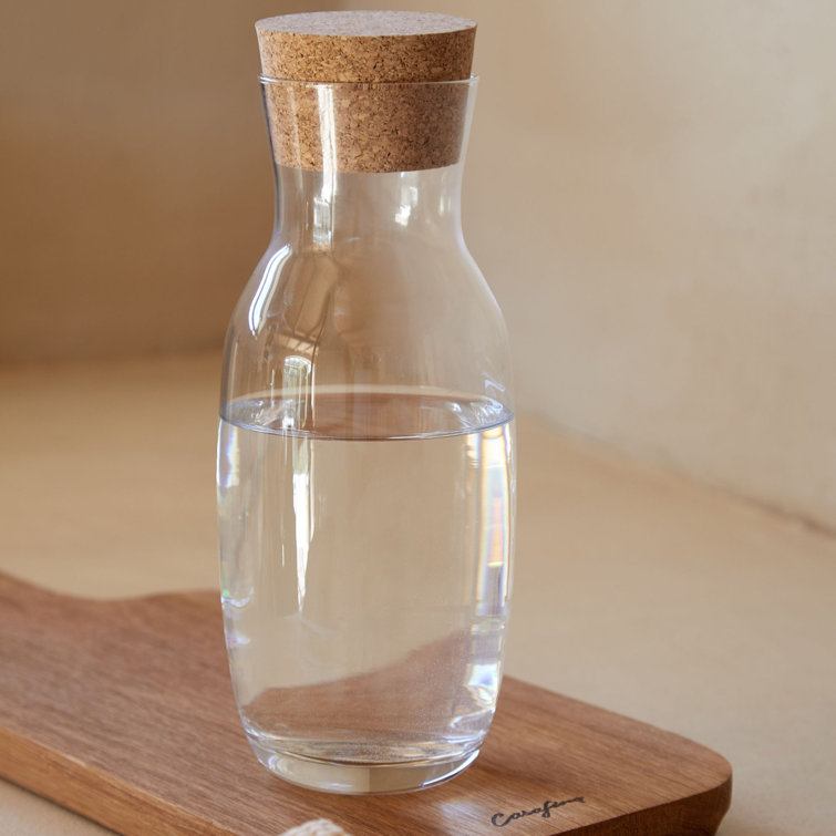Alegra 34oz Clear Glass Carafe with Cork Stopper