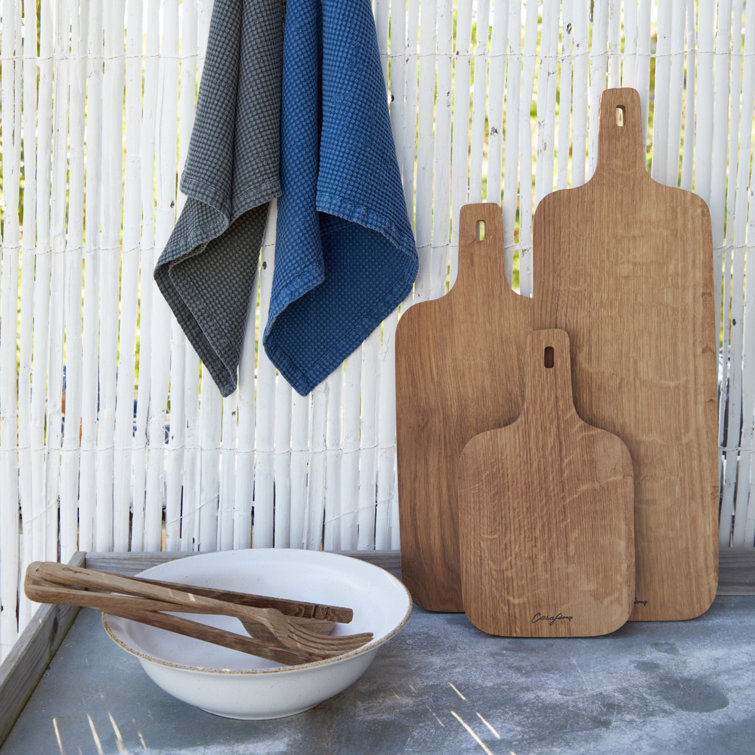Small Oak Wood Cutting and Serving Board with Handle