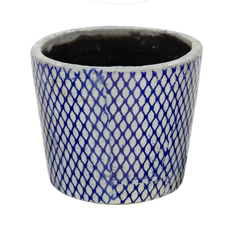 Charlotte Distressed Blue Terracotta Planter Set