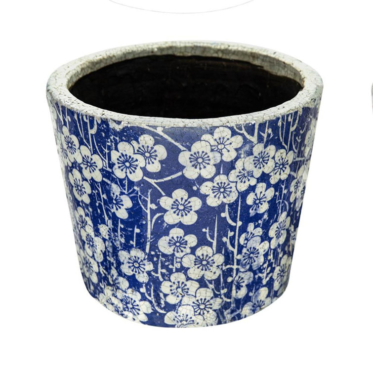 Charlotte Distressed Blue Terracotta Planter Set