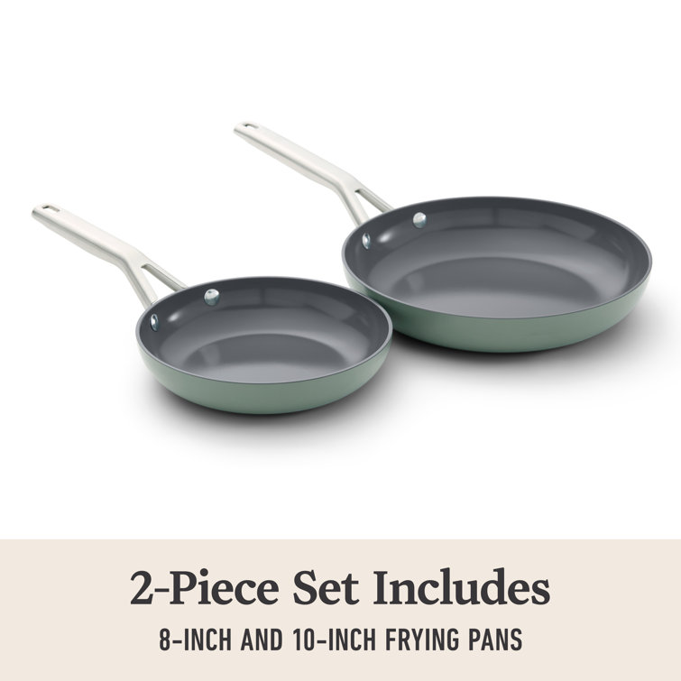 Silver Ash Ceramic Nonstick Aluminum Fry Pan Set, 2-Piece