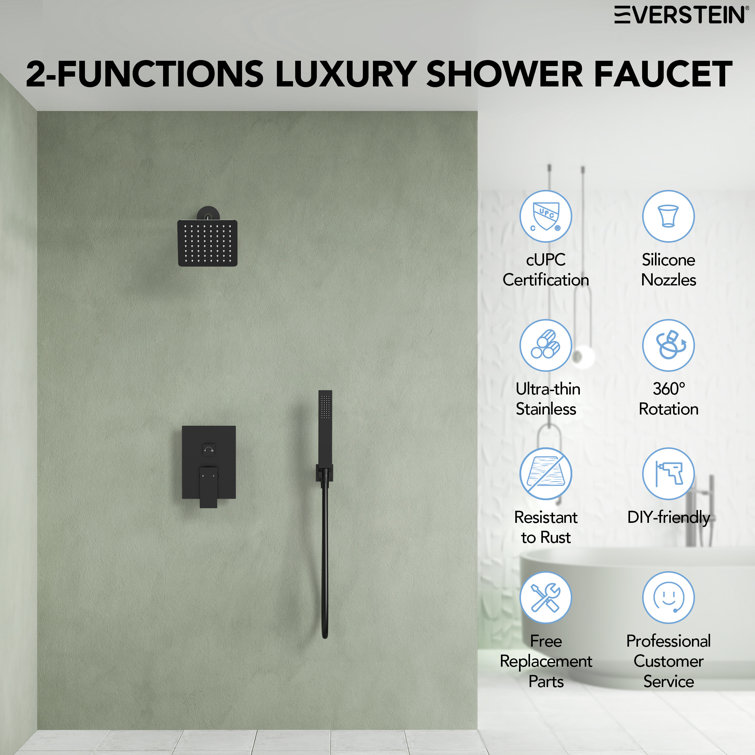 Matte Black Dual-Function Wall Mounted Shower System