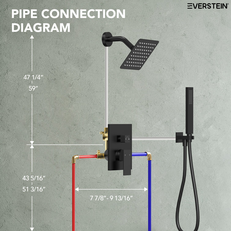 Matte Black Dual-Function Wall Mounted Shower System