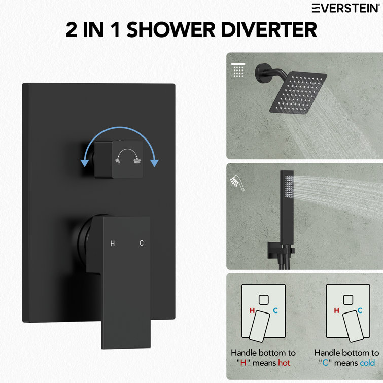 Matte Black Dual-Function Wall Mounted Shower System