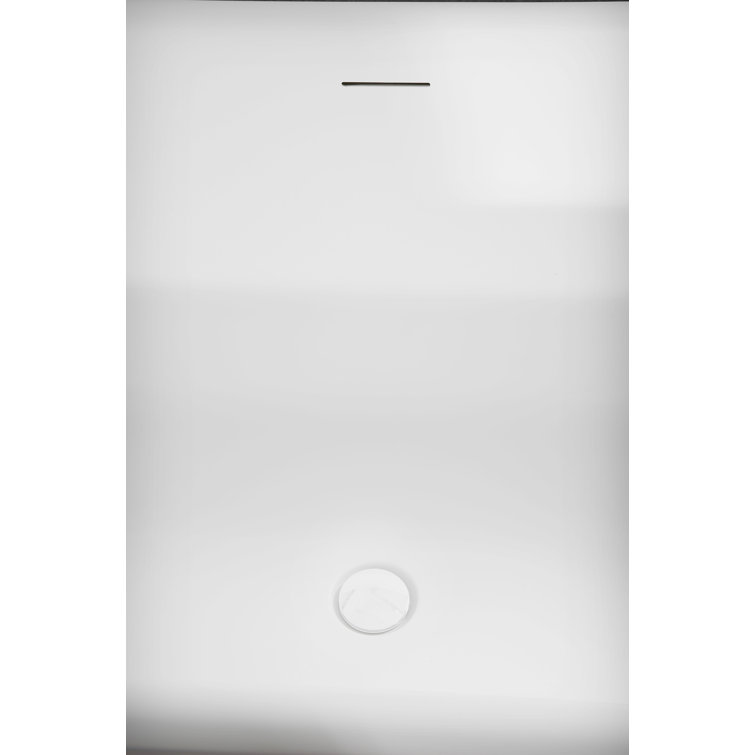 67" Matte White Acrylic Freestanding Double Slipper Tub with Tray