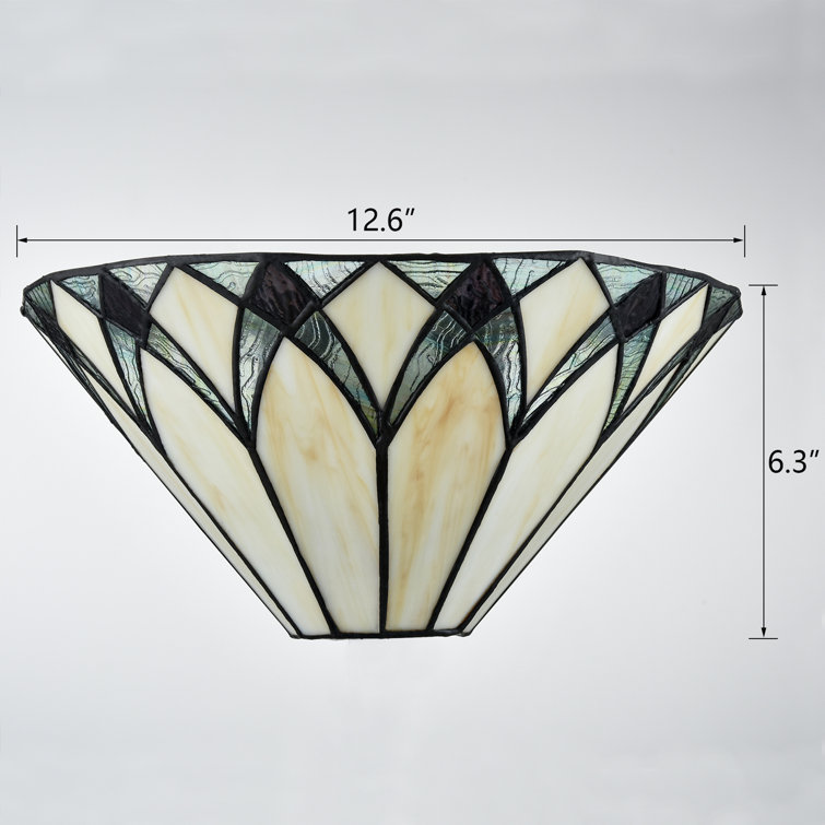 Tiffany Style Black and Multicolor Stained Glass Wall Sconce