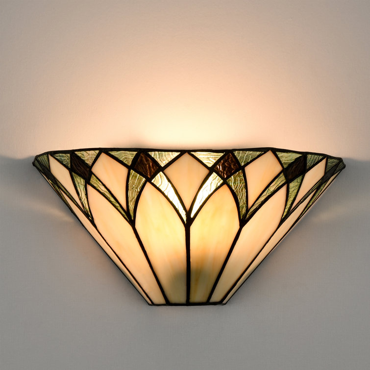Tiffany Style Black and Multicolor Stained Glass Wall Sconce