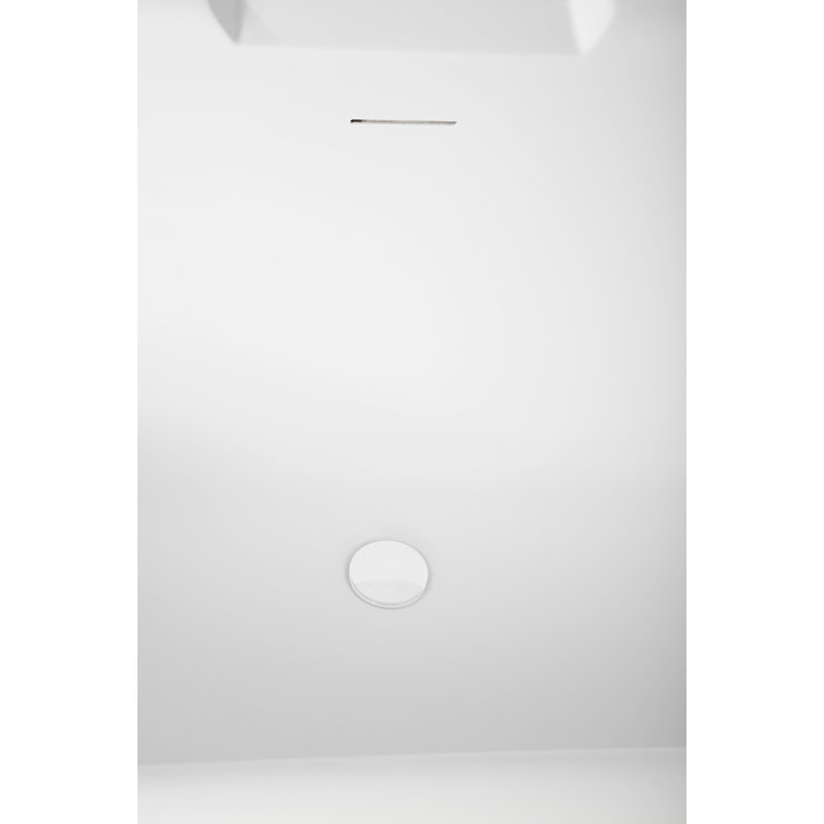 67'' Matte White Acrylic Freestanding Double Slipper Tub with Tray