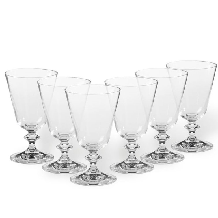 Set of 6 Clear European Lead-Free Wine Glasses