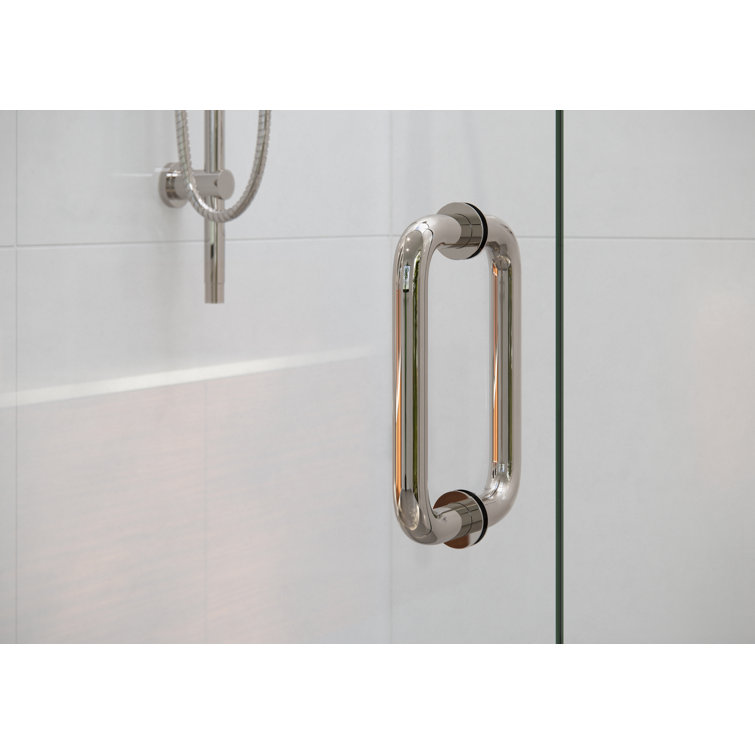 Albedo Polished Nickel Frameless Glass Shower Door, 78" x 30"