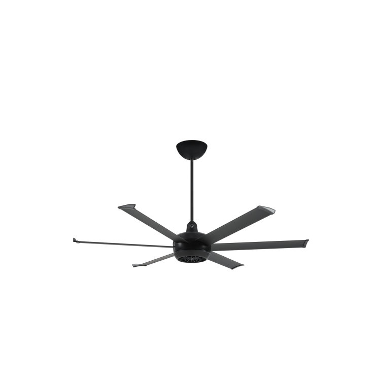 Turbo6 Black Powdered Aluminum 60" Smart Ceiling Fan with Remote