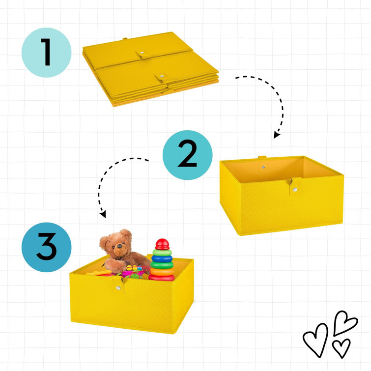 Blue Fabric Collapsible Kids' Storage Cube Set