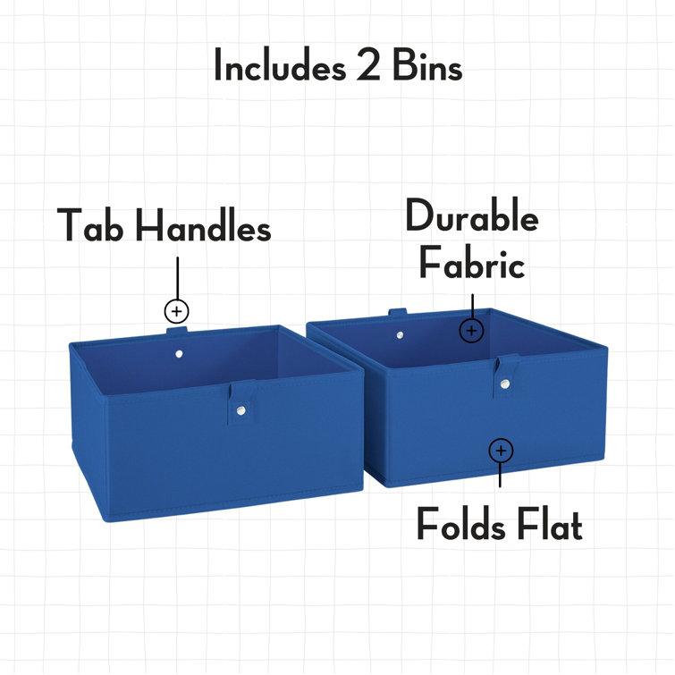 Blue Fabric Collapsible Kids' Storage Cube Set