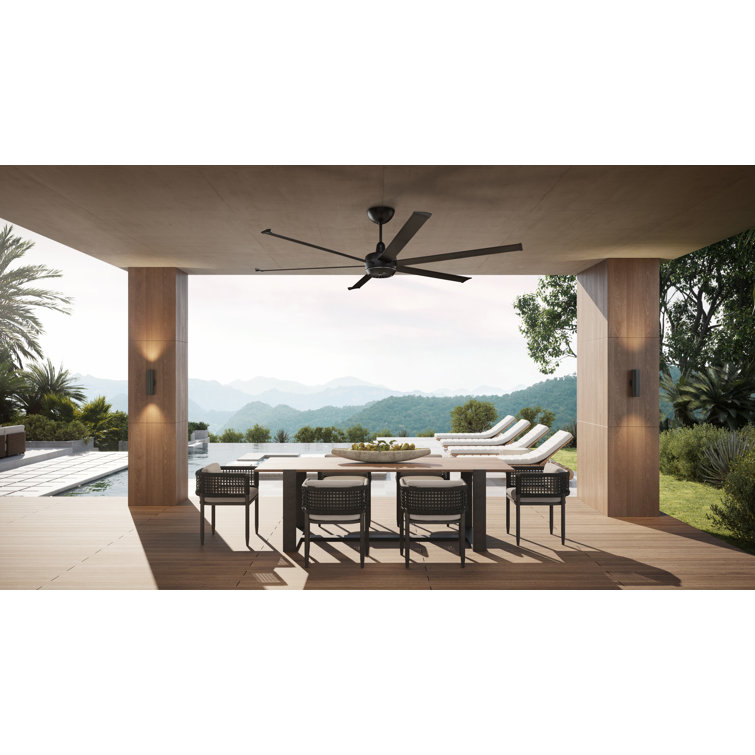 Turbo6 Brushed Silver 60" Indoor/Outdoor Ceiling Fan with Remote