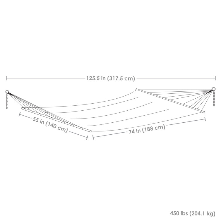 Canyon Sunset Quilted Fabric Two-Person Hammock with Spreader Bars