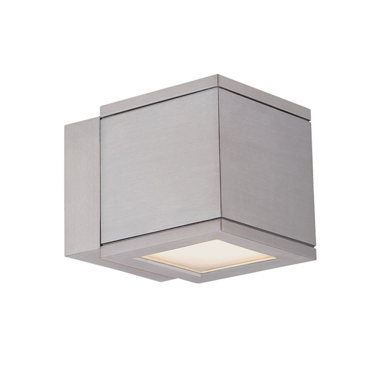 Rubix Square Profile Brushed Aluminum LED Wall Sconce