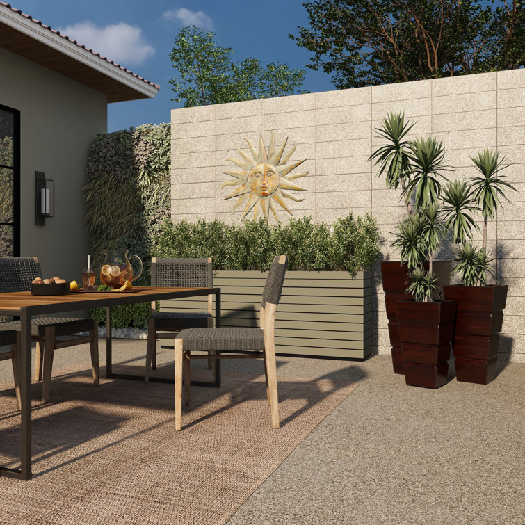 Rustic Brown Metal Indoor Outdoor Planter Set with Tapered Base