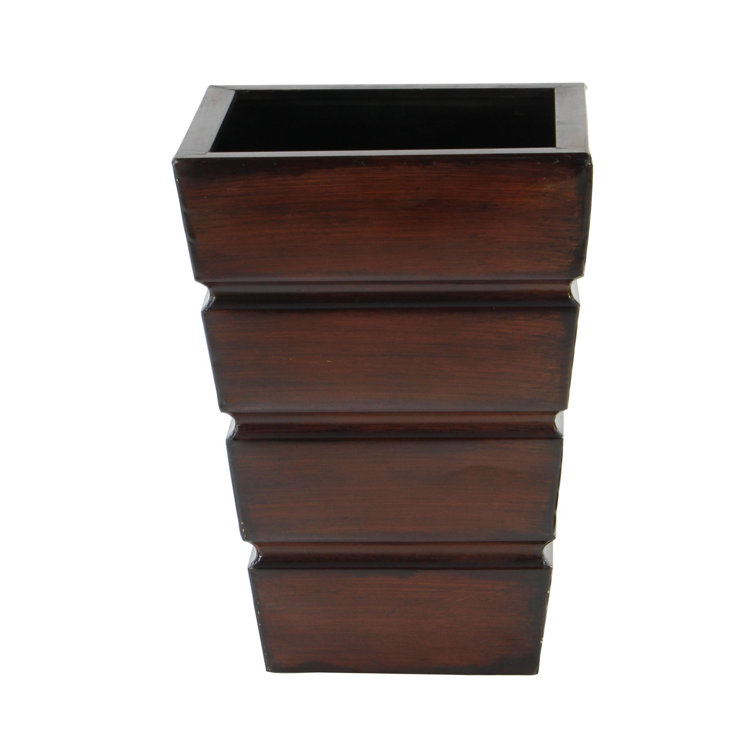 Rustic Brown Metal Indoor Outdoor Planter Set with Tapered Base