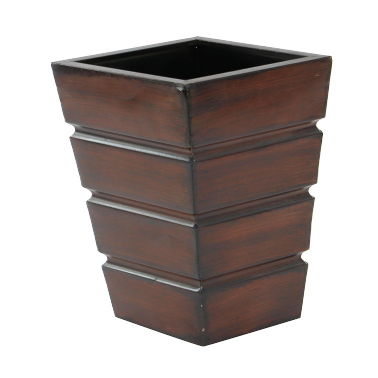 Rustic Brown Metal Indoor Outdoor Planter Set with Tapered Base