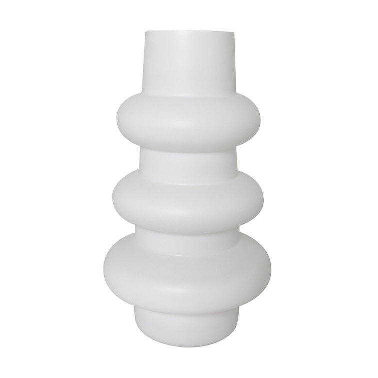 White Glass Novelty Table Vase Set of 2