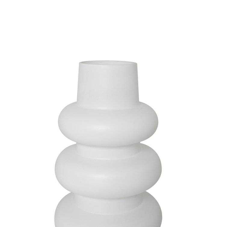 White Glass Novelty Table Vase Set of 2