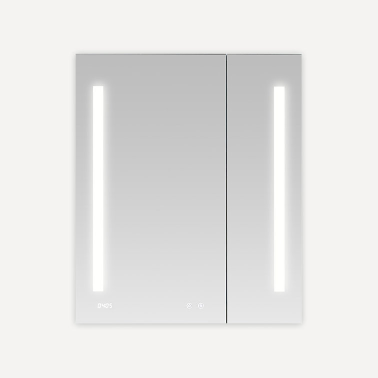 Signature Royale Aluminum LED Medicine Cabinet with Defogger and Clock