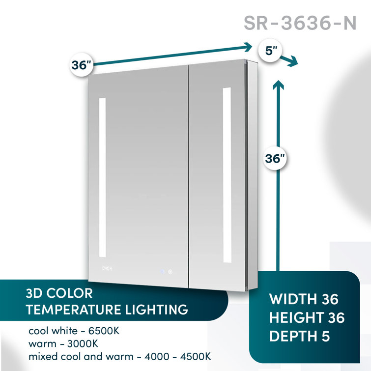 Signature Royale 36" x 36" LED Medicine Cabinet with Defogger