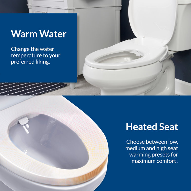 BB-500 White Heated Elongated Smart Bidet Toilet Seat