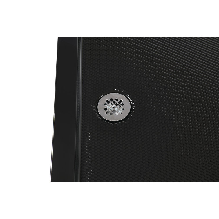 Glossy Black 48 x 36 Acrylic Corner Shower Base with Right Drain