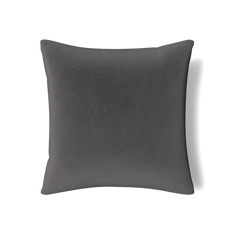 Charcoal Velvet 22" x 22" Square Pillow Cover