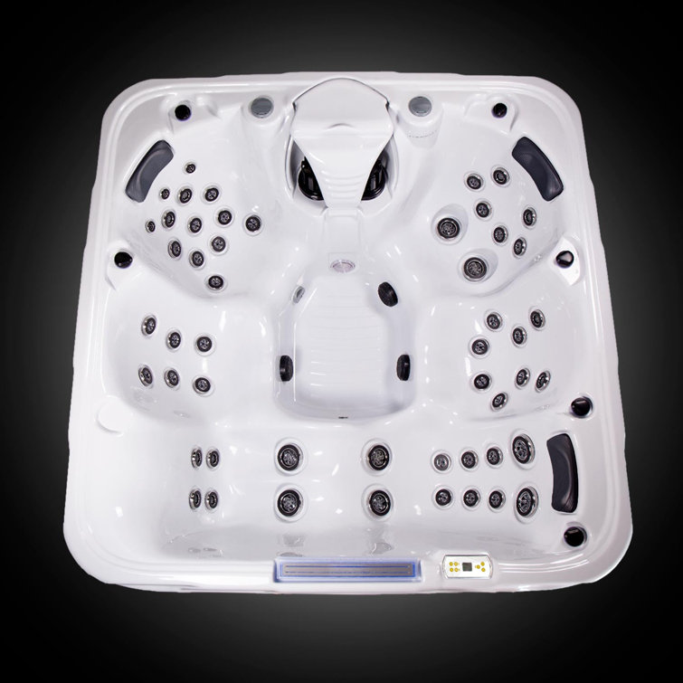 Hollywood 5-Person Ice White and Gray Hot Tub with LED Lights