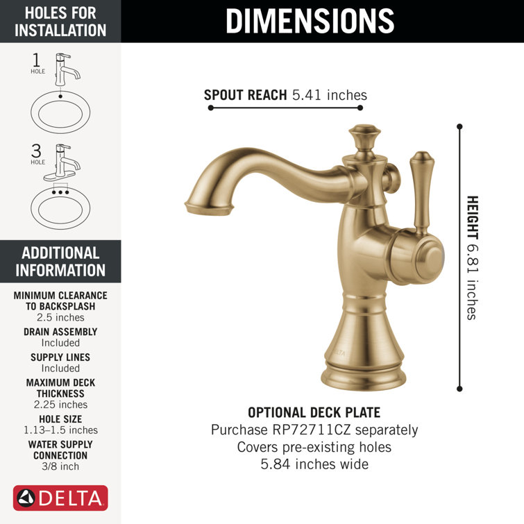 Champagne Bronze Single Handle Bathroom Faucet