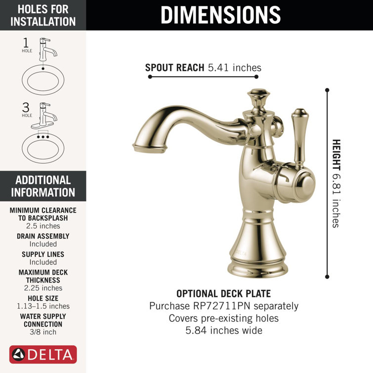 Polished Nickel Modern Single Handle Bathroom Faucet