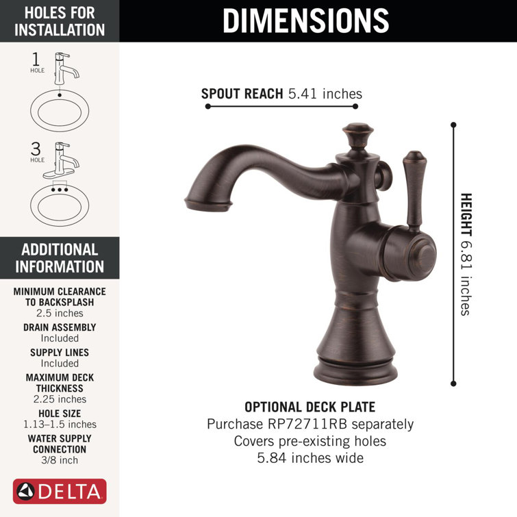 Modern Venetian Bronze Single Hole Brass Bathroom Faucet
