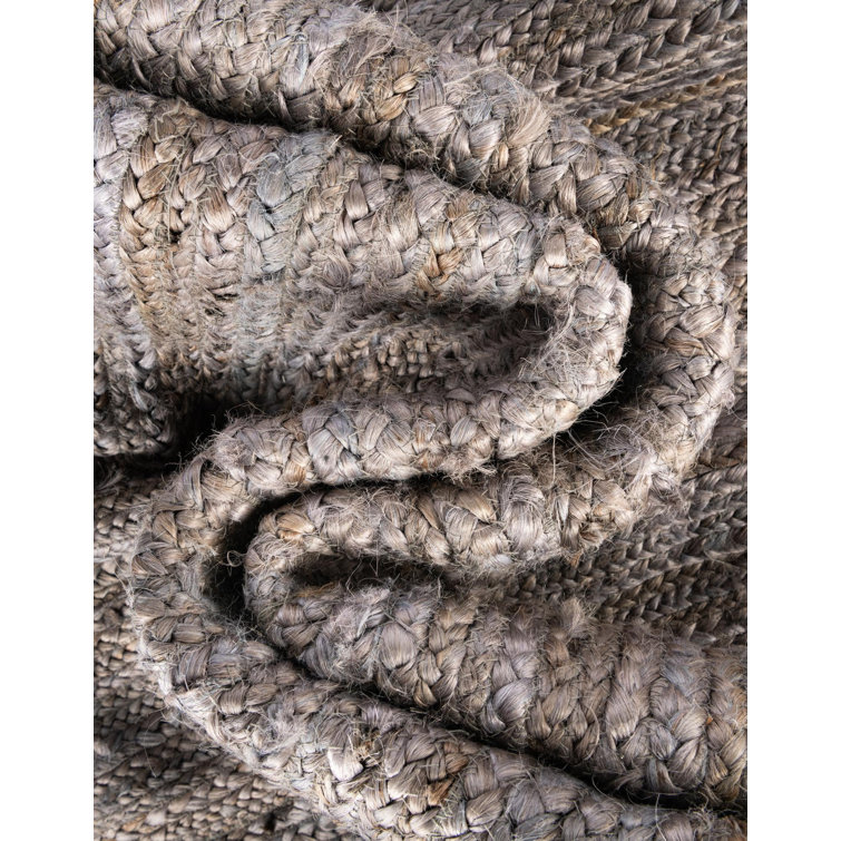Gray Handmade Braided Reversible Indoor Rug, 9x12 ft