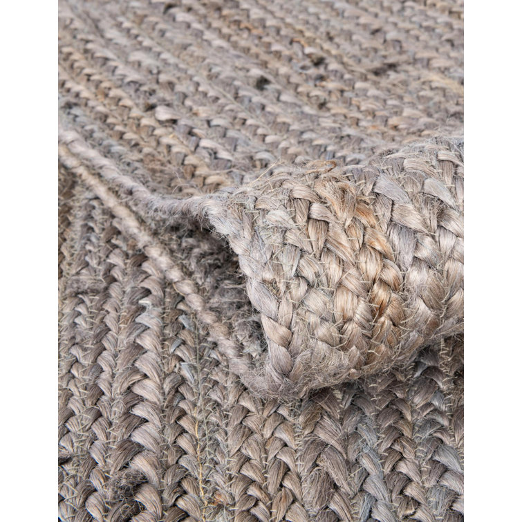 Gray Handmade Braided Reversible Indoor Rug, 9x12 ft