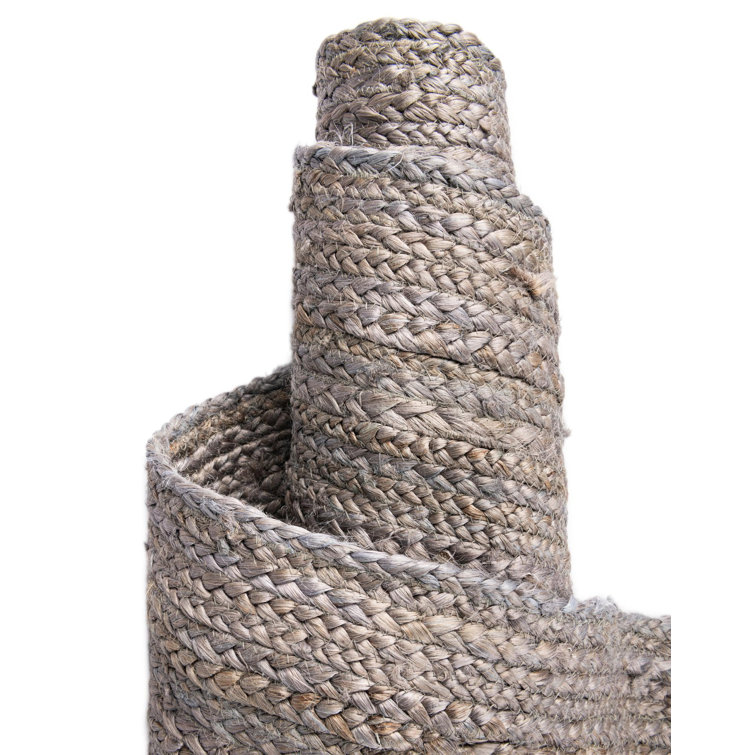 Gray Handmade Braided Reversible Indoor Rug, 9x12 ft