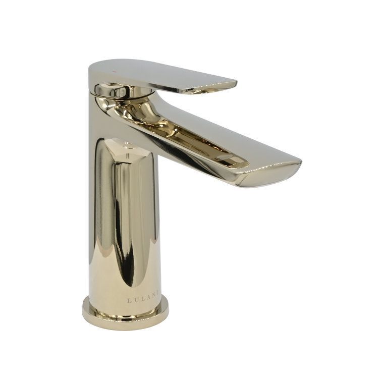 Champagne Gold Polished Brass Single Handle Bathroom Faucet
