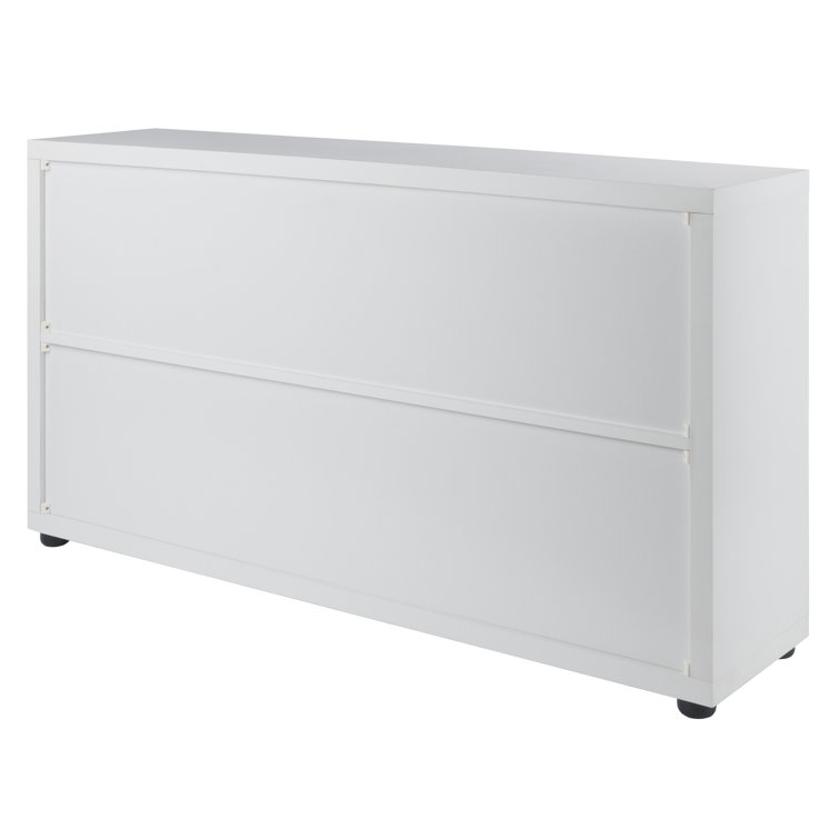Julian White and Beige 8-Compartment Freestanding Storage Cabinet
