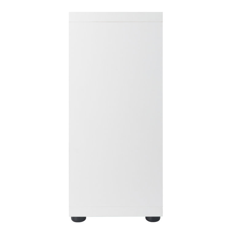 Julian White and Beige 8-Compartment Freestanding Storage Cabinet