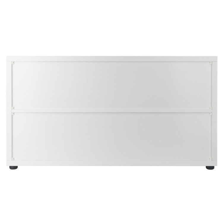 Julian White and Beige 8-Compartment Freestanding Storage Cabinet