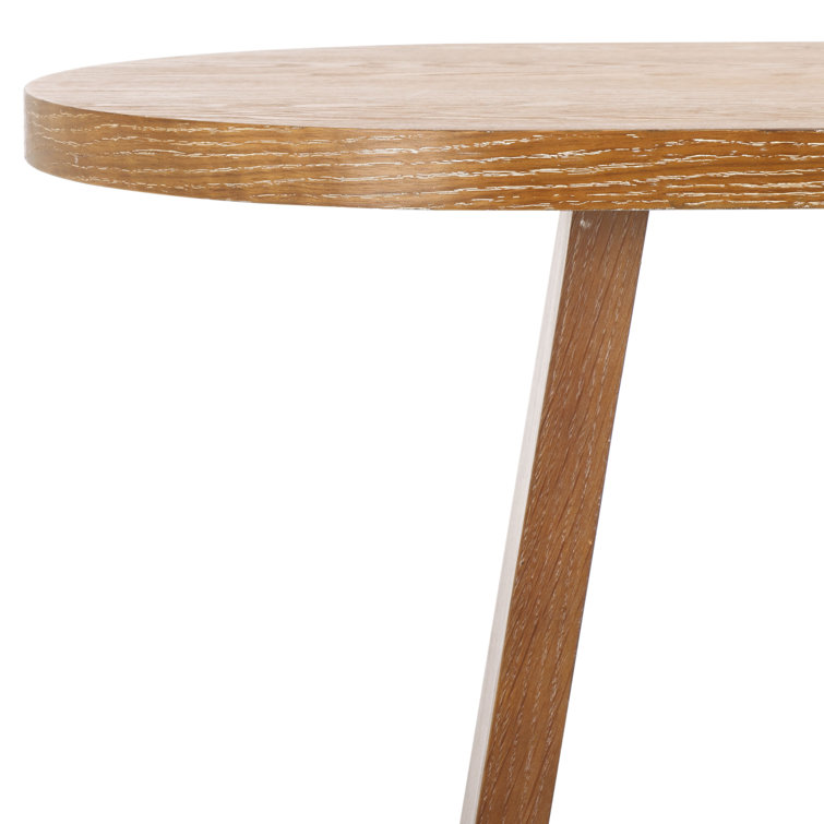 Rustic Oak Wood Console Table with Storage Shelf