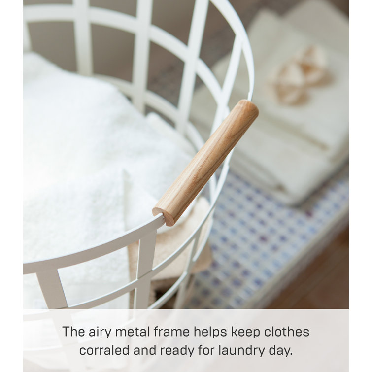 Tosca White Round Metal Laundry Basket
