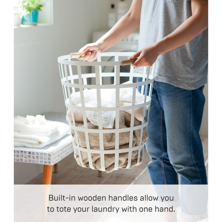 Tosca White Round Metal Laundry Basket