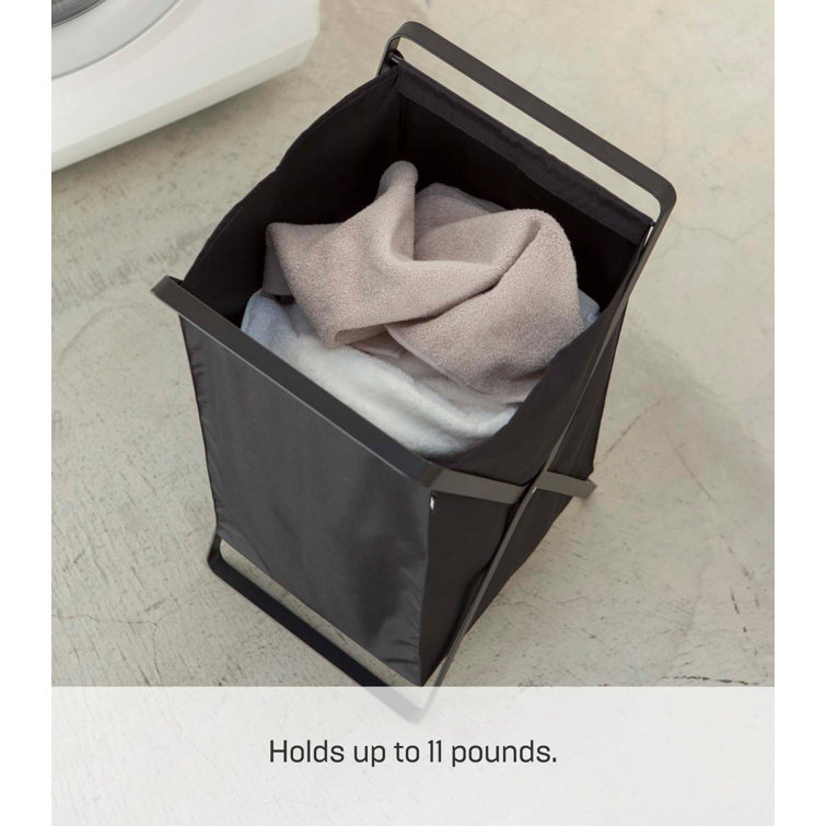 Black Collapsible Laundry Hamper with Durable Frame
