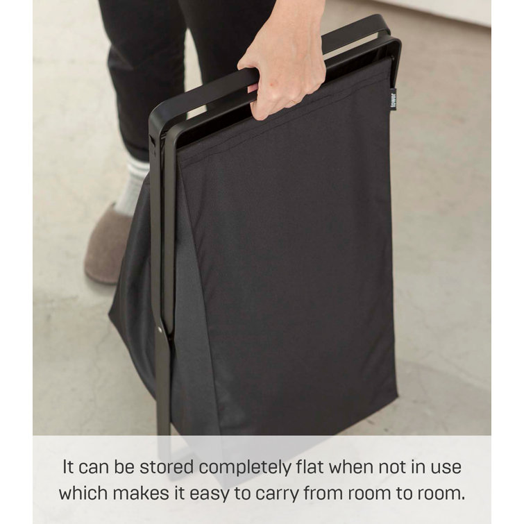 Black Collapsible Laundry Hamper with Durable Frame