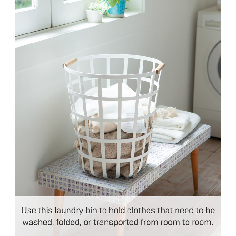 Tosca White Round Metal Laundry Basket